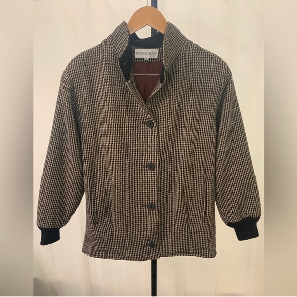 Kristen Blake Houndstooth Wool Bomber Jacket - Picture 3 of 8